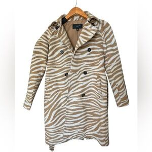 Ann Taylor zebra print double breasted coat